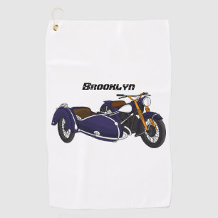 Serviette De Golf Illustration de moto pourpre Sidecar