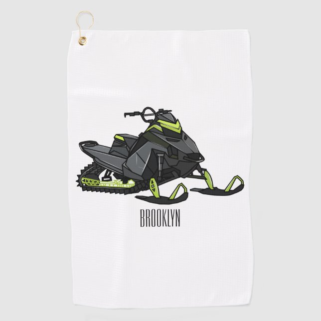 Serviette De Golf Illustration de motoneige (Devant)