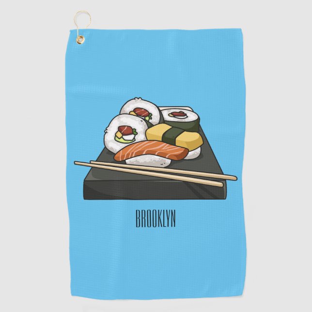 Serviette De Golf Illustration de sushi (Devant)
