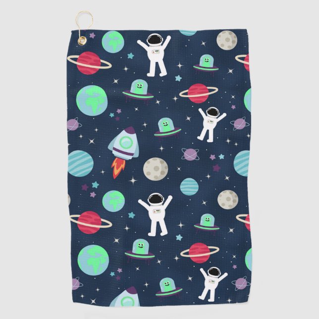 Serviette De Golf Illustration du Motif spatial (Devant)