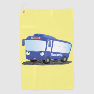 Serviette De Golf Illustration d'un bus moderne bleu mignon