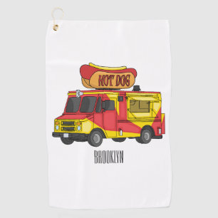 Serviette De Golf Illustration d'un camion de nourriture pour chien 