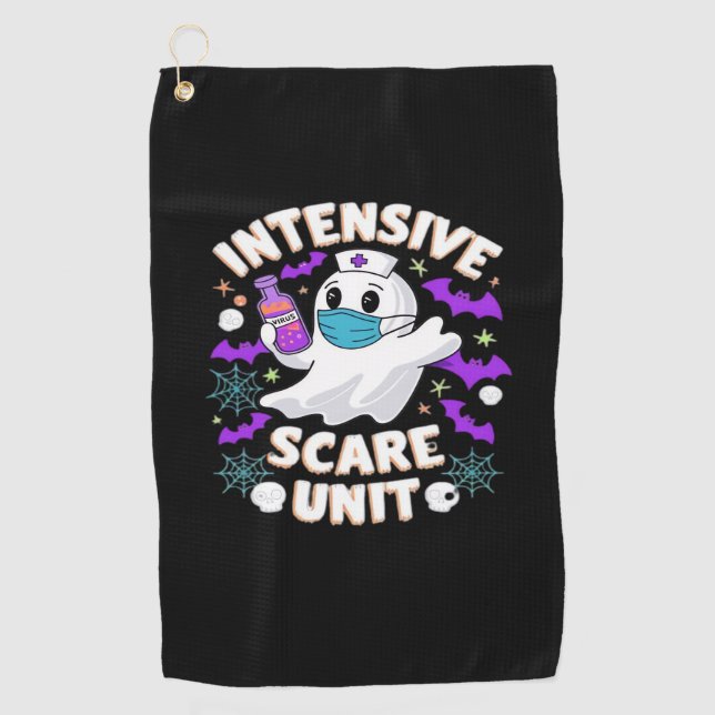 Serviette De Golf Infirmière de l'unité de soins intensifs Halloween (Devant)