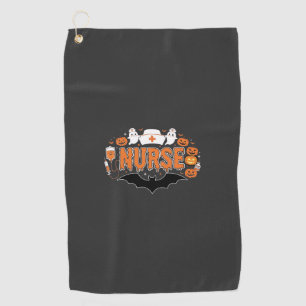 Serviette De Golf Infirmière d'Halloween Citrouille qui dégouline Fa