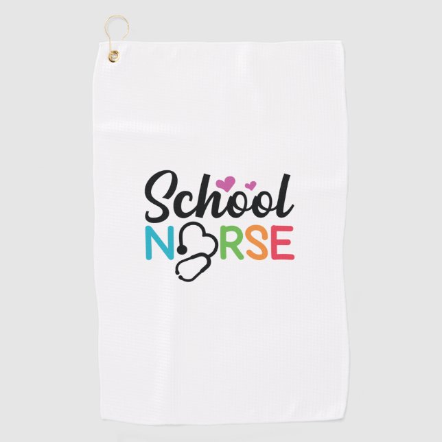 Serviette De Golf Infirmière école-cadeau (Devant)