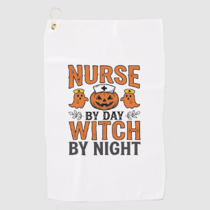 Serviette De Golf Infirmière Halloween Sorcière De Nuit Vintage Shir