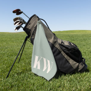 Serviette De Golf Initiales Monogramme Vert Sauge Moderne Personnali