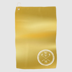 Serviette De Golf Initiales monographiques personnalisées Gold