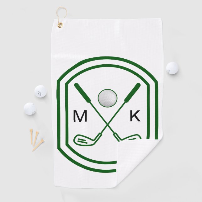 Serviette De Golf Initiales nommées de monogramme (En situation)