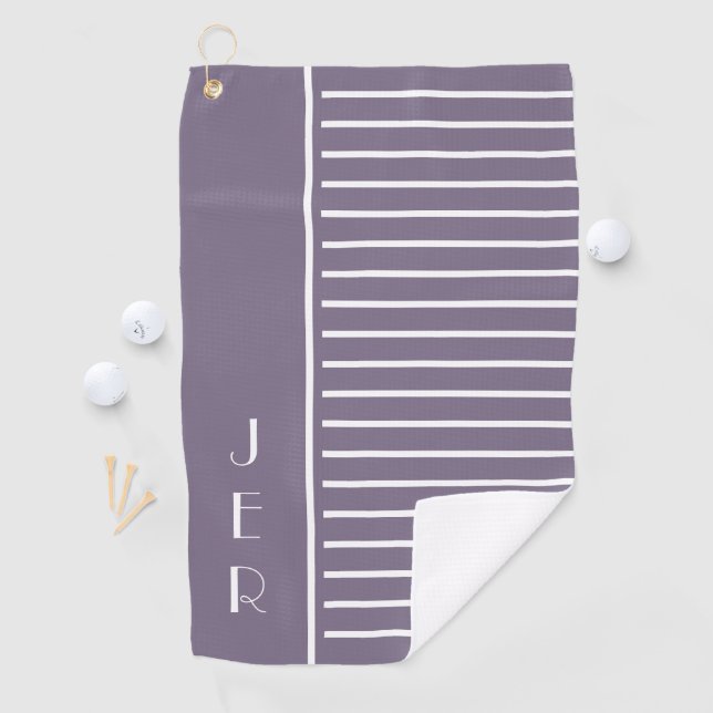 Serviette De Golf Initiales personnalisées Golf | Purple Moderne Coo (En situation)