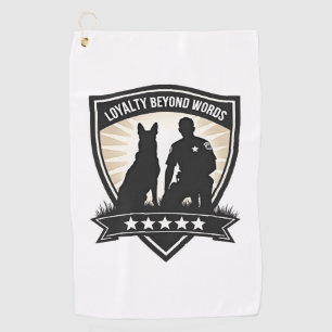 Serviette De Golf Insigne de police K9 vintage Loyalty Beyond Words