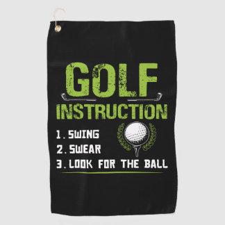 Serviette De Golf Instructions de golf amusantes
