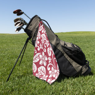 Serviette De Golf ISLAND PLUMERIA (CARDINAL RED) Golf Towne