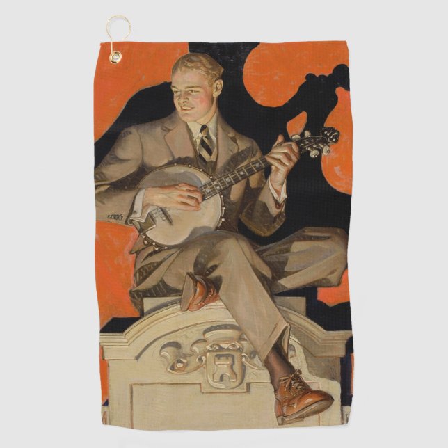 Serviette De Golf J.C. Leyendecker Banjo Player 1920 Art Deco Art (Devant)