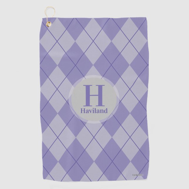 Serviette de golf Jacquard avec nom et initiale -  (Devant)