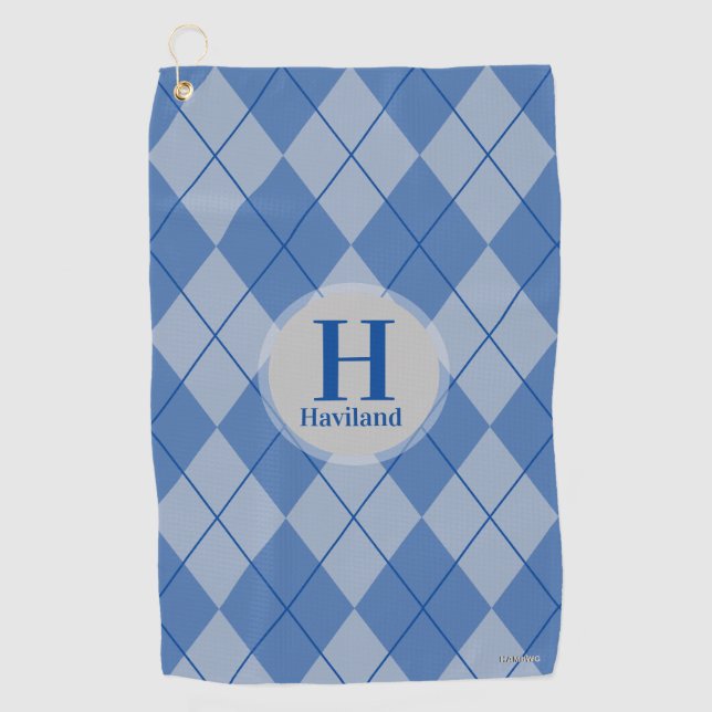 Serviette de golf Jacquard avec nom et initiale -  (Devant)