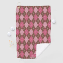 Jacquard rose et Brown avec votre nom ou vos initi