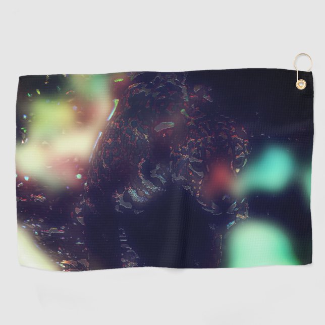 Serviette De Golf Jaguar avec effet foncé et torches de couleurs dou (Horizontal)