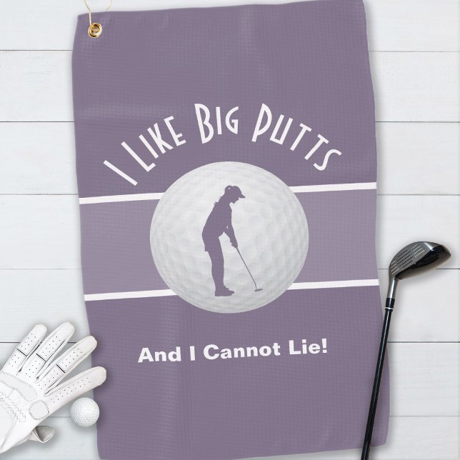 Serviette De Golf J'Aime Big Putts Lady Golfer Funny Trendy Purple (I Like Big Putts Lady Golfer Funny Trendy Purple Golf Towel)