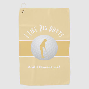Serviette De Golf J'Aime Les Gros Puttes Lady Golfer Funny Jaune Bla