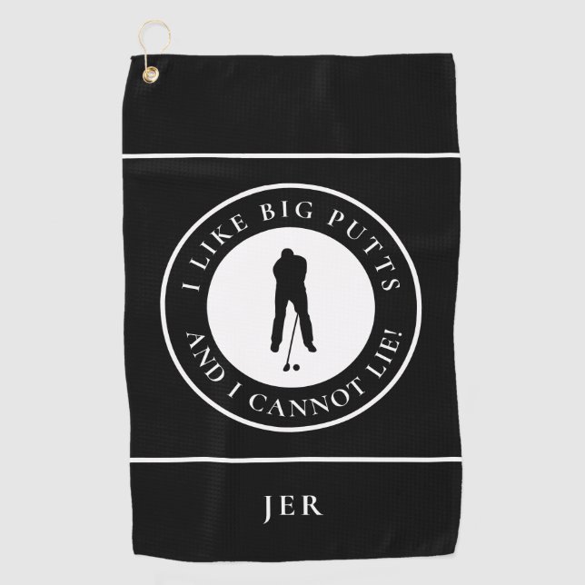 Serviette De Golf J'Aime Les Gros Putts Funny Sports Golfer Moderne  (Devant)