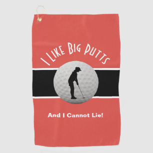 Serviette De Golf J'aime les longs putts Golf humour amusant noir ro
