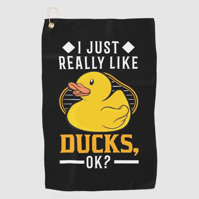 Serviette De Golf J'Aime Vraiment Les Canards (Devant)