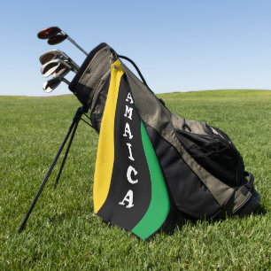 Serviette De Golf Jamaïque Couleurs Vert Or Noir Jamaïcain