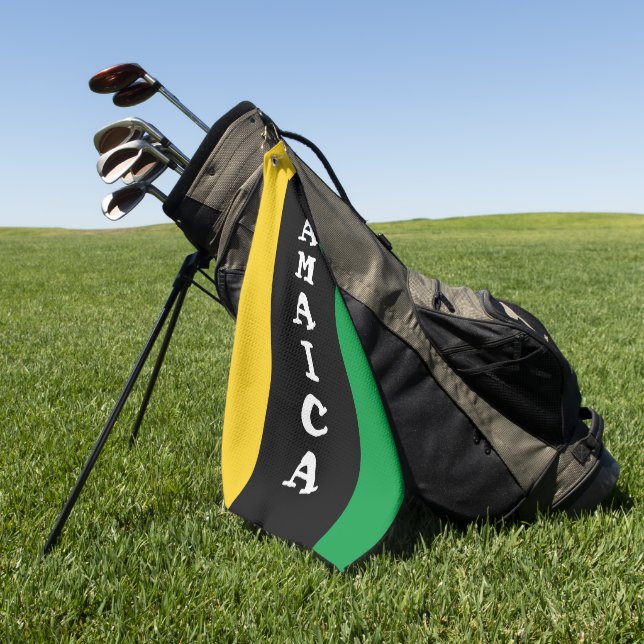 Serviette De Golf Jamaïque Couleurs Vert Or Noir Jamaïcain (Vert)