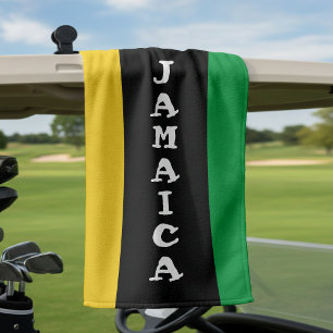 Serviette De Golf Jamaïque Couleurs Vert Or Noir Jamaïcain