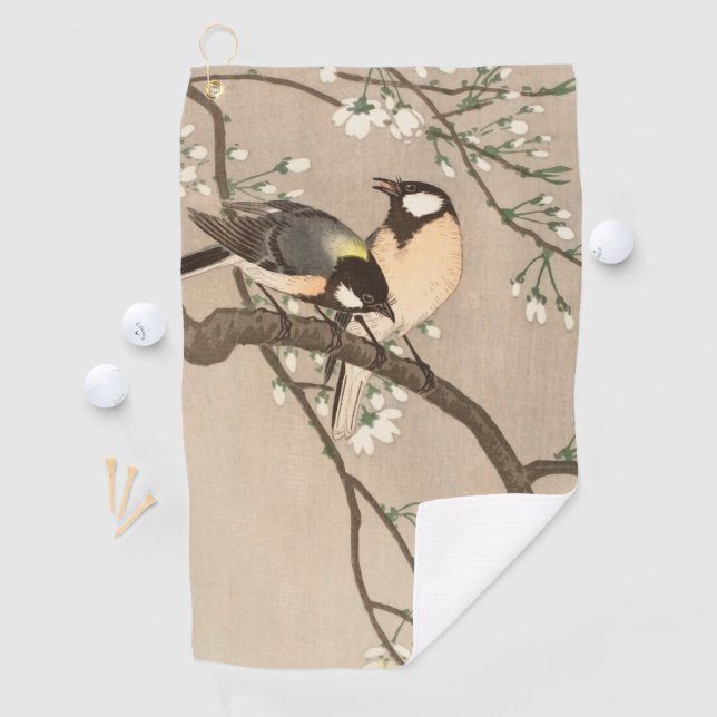 Serviette De Golf Japonais Asiatique Koson Bird Chickadee Songbird (En situation)