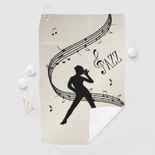 Serviette De Golf Jazz Dance Golden Music Golf Towel