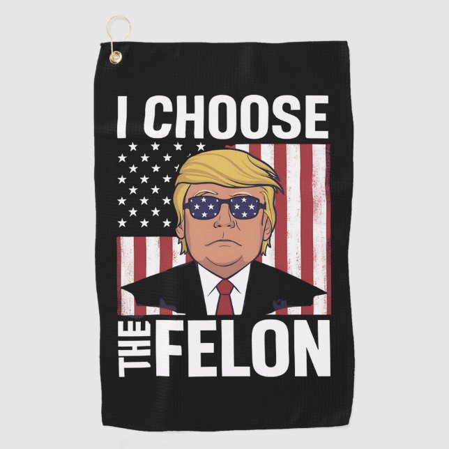 Serviette De Golf Je Choisis Le Patriote Républicain Felon Trump 202 (Devant)