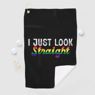Serviette De Golf Je regarde juste droit LGBT Rainbow Pride Mois