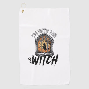 Serviette De Golf Je Suis Avec La Sorcière Vintage Halloween