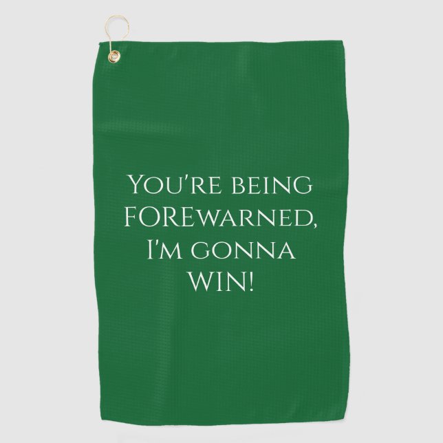 Serviette De Golf Je vais gagner Green Funny (Devant)
