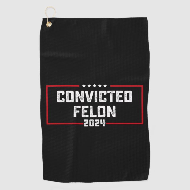 Serviette De Golf Je vote pour le condamné Felon Pro Trump 2024 (Devant)