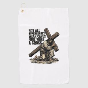 Serviette De Golf Jésus portant la Croix Vintage Chrétien