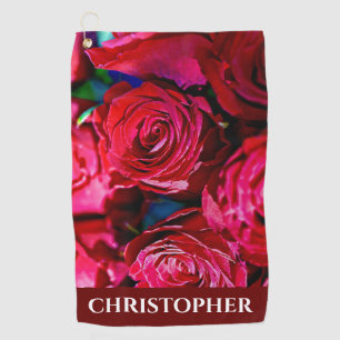 Serviette De Golf Joli Ensemble De Roses Rouges