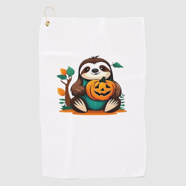 Serviette De Golf Joli fentes avec Citrouille Halloween Dessin Vecto (Devant)