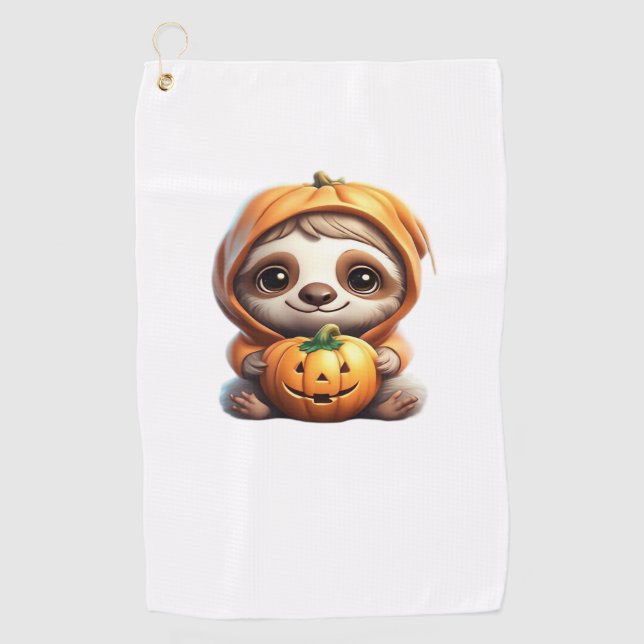 Serviette De Golf Joli fentes avec Citrouille Halloween Dessin Vecto (Devant)