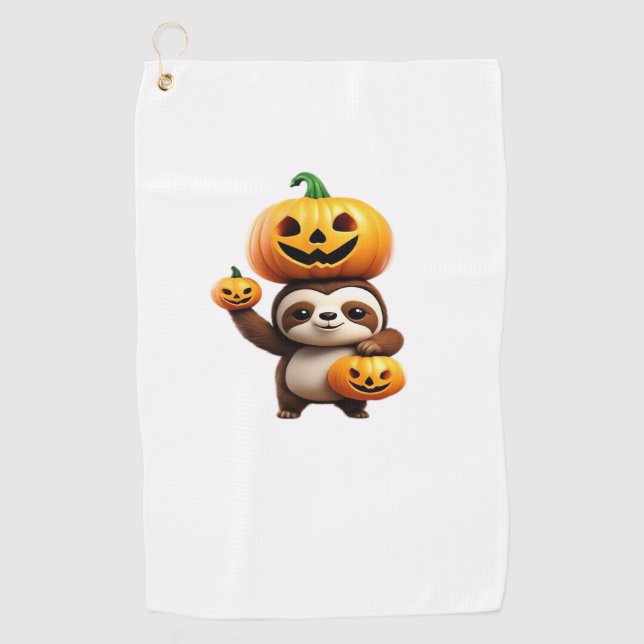 Serviette De Golf Joli fentes avec Citrouille Halloween Dessin Vecto (Devant)