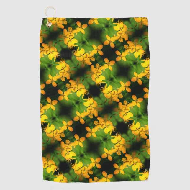 Serviette De Golf Joli Fleur sauvage Jaune Motif Abstrait (Devant)