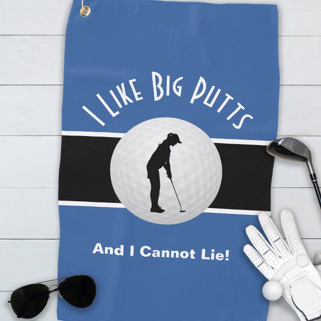 Serviette De Golf Joli GoIfer Humour J'Aime Big Putts Classic (I Like Big Putts And I Cannot Lie!  Cute golf towel for her.  All colors are customizable!)