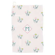 Joli Monogramme rose et bleu des fleurs de printem
