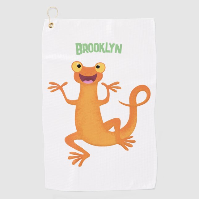 Serviette De Golf Joli triton orangé joyeux (Devant)
