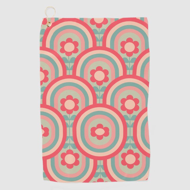 Serviette De Golf Jolie Fleur Rose Design Femmes (Devant)