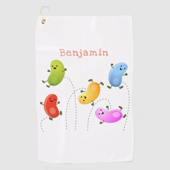 Serviette De Golf Jolie jellybeans bondissant dessin animé (Devant)