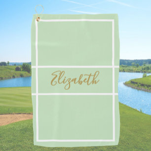 Serviette De Golf Jolies dames vert clair avec nom personnalisé 