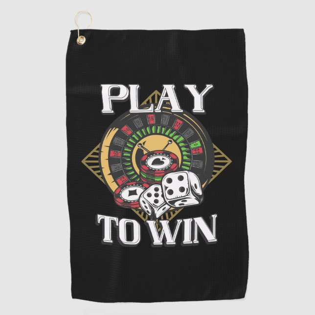 Serviette De Golf Jouer au poker pour gagner (Devant)
